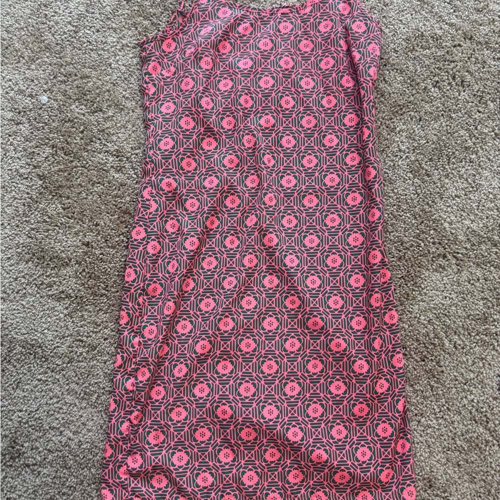 One Clothing Pink and Green Boho Patterned Mini Dress